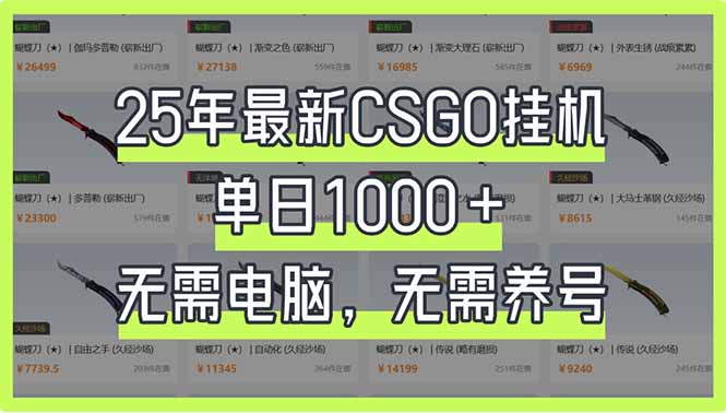 （14178期）25年最新CSGO挂机系统，单日1000+，无需电脑，无需养号，0基础可上手-微创终点站