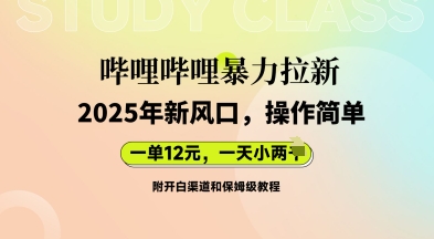 哔哩哔哩暴力拉新：2025年新风口，一单12元，一天数张(附开白渠道和保姆级教程)-微创终点站